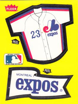 1985 Fleer - Team Stickers Small Print #NNO Montreal Expos Jersey Front