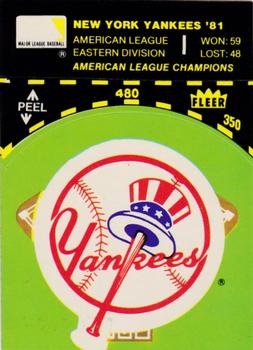 1982 Fleer - Team Stickers #NNO New York Yankees Baseball Diamond Front
