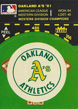 1982 Fleer - Team Stickers #NNO Oakland A's Baseball Diamond Front