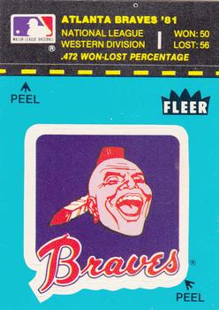 1982 Fleer - Team Stickers #NNO Atlanta Braves Logo Front