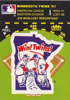 1982 Fleer - Team Stickers #NNO Minnesota Twins Baseball Diamond Front