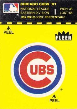 1982 Fleer - Team Stickers #NNO Chicago Cubs Logo Front