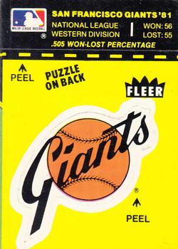 1982 Fleer - Team Stickers #NNO San Francisco Giants Logo Front