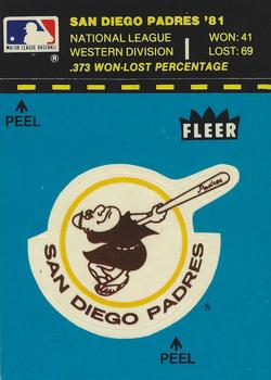 1982 Fleer - Team Stickers #NNO San Diego Padres Logo Front