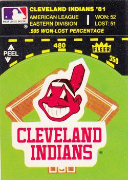 1982 Fleer - Team Stickers #NNO Cleveland Indians Baseball Diamond Front