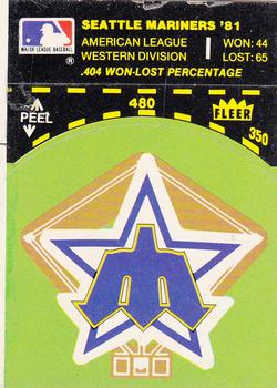 1982 Fleer - Team Stickers #NNO Seattle Mariners Baseball Diamond Front