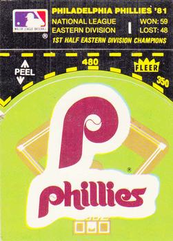 1982 Fleer - Team Stickers #NNO Philadelphia Phillies Baseball Diamond Front