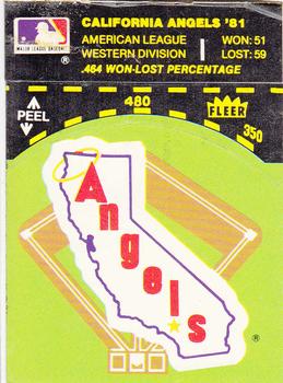1982 Fleer - Team Stickers #NNO California Angels Baseball Diamond Front
