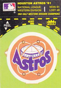 1982 Fleer - Team Stickers #NNO Houston Astros Baseball Diamond Front