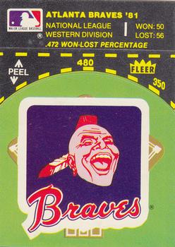 1982 Fleer - Team Stickers #NNO Atlanta Braves Baseball Diamond Front