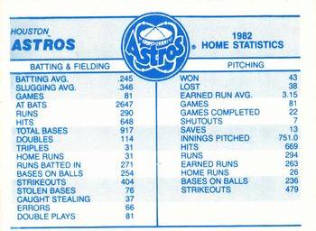 1983 Fleer - Team Stickers #NNO Houston Astros Logo Back