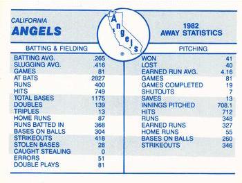 1983 Fleer - Team Stickers #NNO California Angels Cap Back