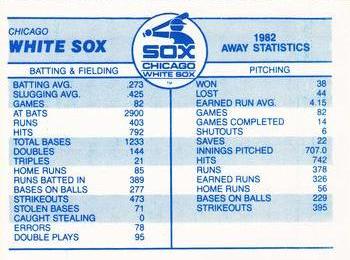 1983 Fleer - Team Stickers #NNO Chicago White Sox Cap Back