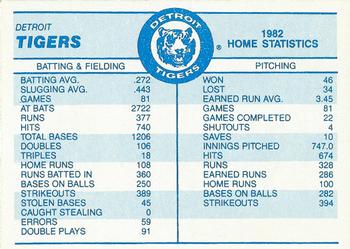 1983 Fleer - Team Stickers #NNO Detroit Tigers Logo Back