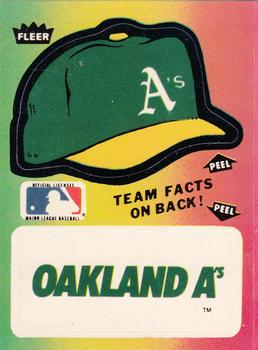 1983 Fleer - Team Stickers #NNO Oakland A's Cap Front