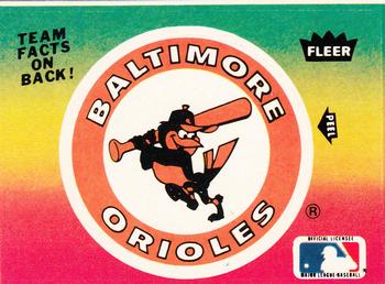 1984 Fleer - Team Stickers #NNO Baltimore Orioles Logo Front