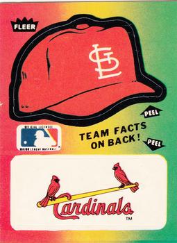 1984 Fleer - Team Stickers #NNO St. Louis Cardinals Cap Front