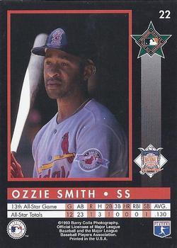 1993 Barry Colla All-Star Game #22 Ozzie Smith Back