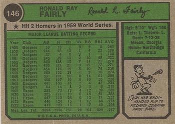 1974 Topps #146 Ron Fairly Back
