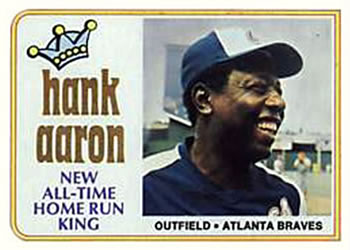 1974 Topps #1 Hank Aaron - New All-Time Home Run King Front
