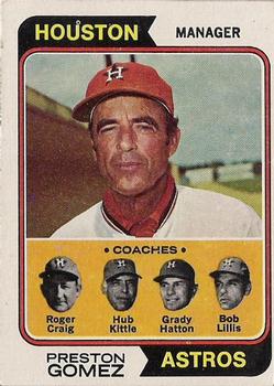 1974 Topps #31 Astros Field Leaders (Preston Gomez / Roger Craig / Hub Kittle / Grady Hatton / Bob Lillis) Front