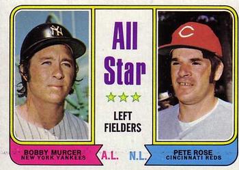 1974 Topps #336 All-Star Left Fielders (Bobby Murcer / Pete Rose) Front