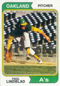 1974 Topps #369 Paul Lindblad Front