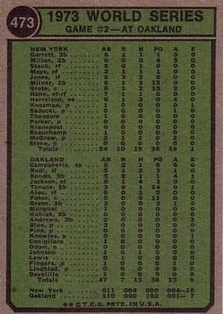 1974 Topps #473 '73 World Series Game #2 Back