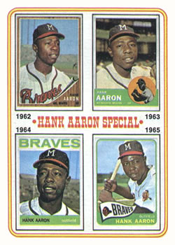 1974 Topps #4 Hank Aaron Special 1962-1965 Front