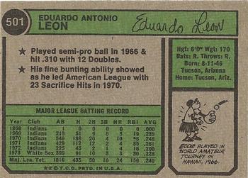 1974 Topps #501 Eddie Leon Back