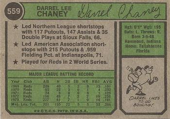 1974 Topps #559 Darrel Chaney Back