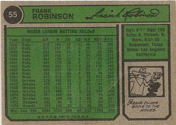 1974 Topps #55 Frank Robinson Back