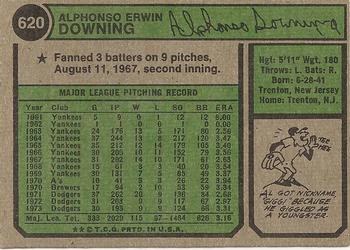 1974 Topps #620 Al Downing Back