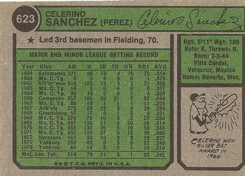1974 Topps #623 Celerino Sanchez Back