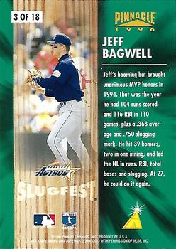 1996 Pinnacle - Slugfest #3 Jeff Bagwell Back