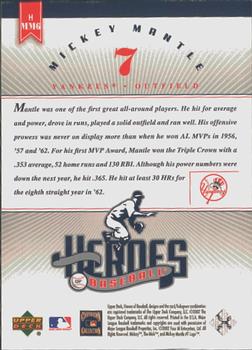 2002 Upper Deck Prospect Premieres - Heroes of Baseball: Mickey Mantle #HMM6 Mickey Mantle  Back