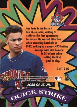 1998 Circa Thunder - Quick Strike #3QS Jose Cruz Jr. Back