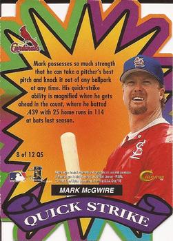 1998 Circa Thunder - Quick Strike #8QS Mark McGwire Back
