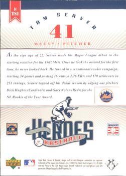 2002 Upper Deck Prospect Premieres - Heroes of Baseball: Tom Seaver #HTS1 Tom Seaver  Back