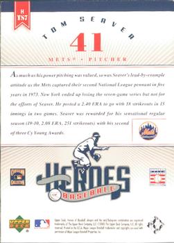 2002 Upper Deck Prospect Premieres - Heroes of Baseball: Tom Seaver #HTS7 Tom Seaver  Back