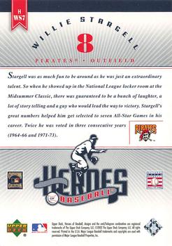 2002 Upper Deck Prospect Premieres - Heroes of Baseball: Willie Stargell #HWS7 Willie Stargell  Back