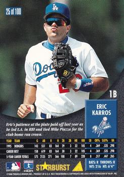 1996 Pinnacle - Starburst #25 Eric Karros Back