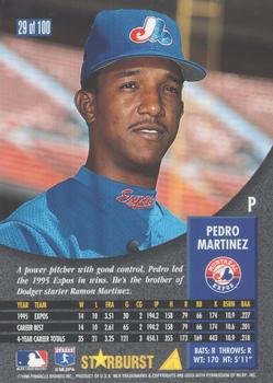 1996 Pinnacle - Starburst #29 Pedro Martinez Back