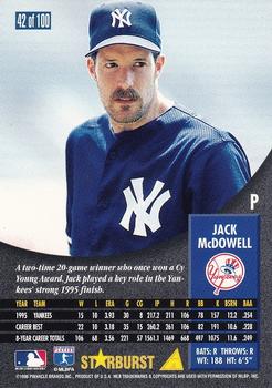 1996 Pinnacle - Starburst #42 Jack McDowell Back