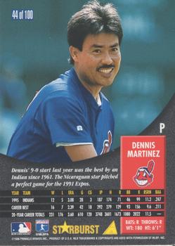 1996 Pinnacle - Starburst #44 Dennis Martinez Back