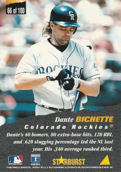 1996 Pinnacle - Starburst #66 Dante Bichette Back