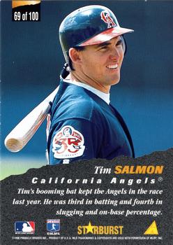 1996 Pinnacle - Starburst #69 Tim Salmon Back
