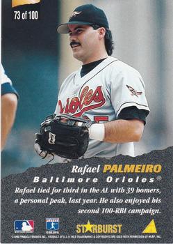 1996 Pinnacle - Starburst #73 Rafael Palmeiro Back