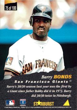 1996 Pinnacle - Starburst #75 Barry Bonds Back