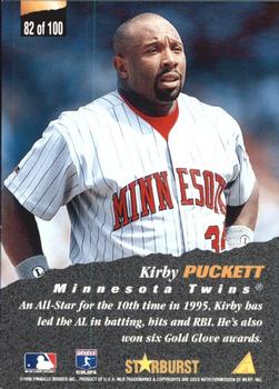 1996 Pinnacle - Starburst #82 Kirby Puckett Back